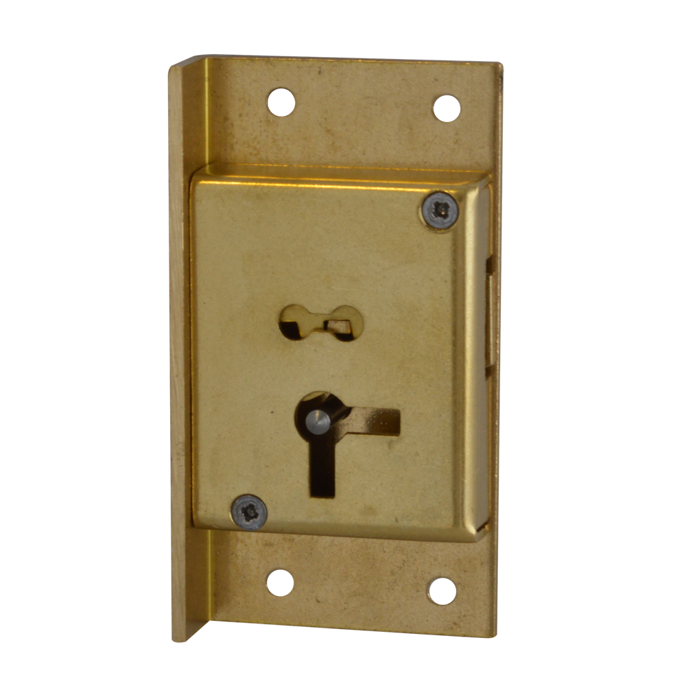 ASEC 61 4 Lever Cut Cupboard Lock 64mm Keyed To Differ Left Handed Pro - Satin Brass