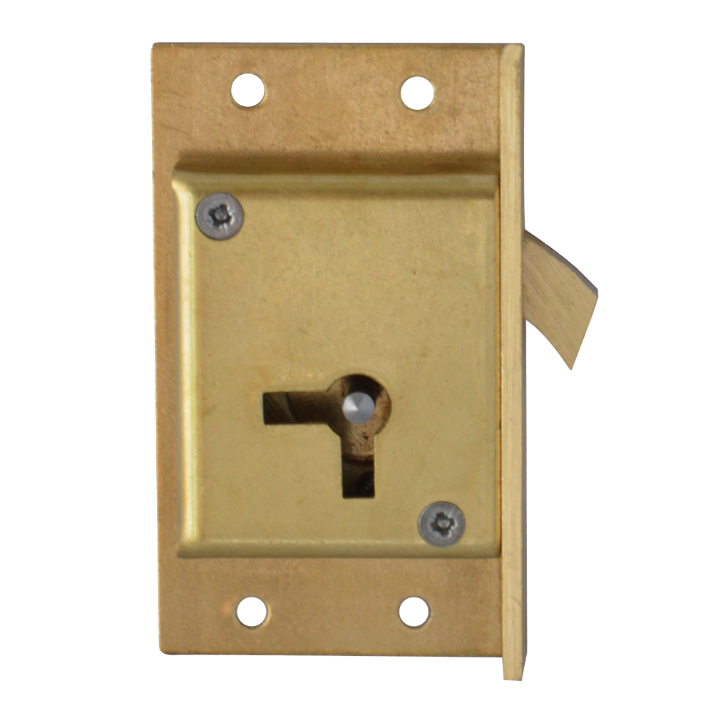 ASEC 80 4 Lever Cut Cupboard Lock 64mm Keyed To Differ Right Handed Pro - Satin Brass