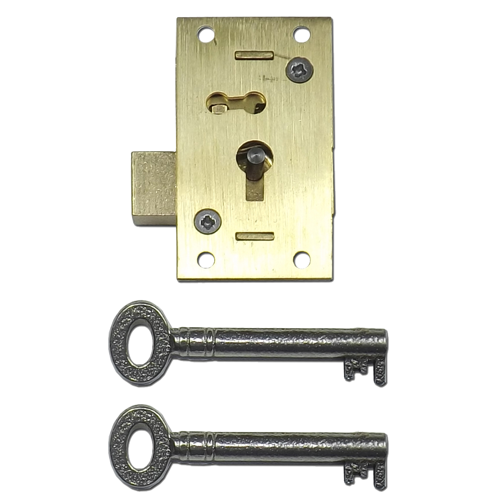 ASEC 51 2 & 4 Lever Straight Cupboard Lock 4 Lever 50mm Keyed Alike Pro - Satin Brass