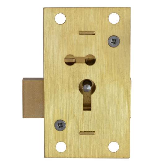 ASEC 51 2 & 4 Lever Straight Cupboard Lock 2 Lever 64mm Keyed To Differ Pro - Satin Brass