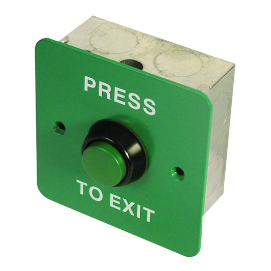 ASEC Press To Exit Green Button `Press To Exit` - Green