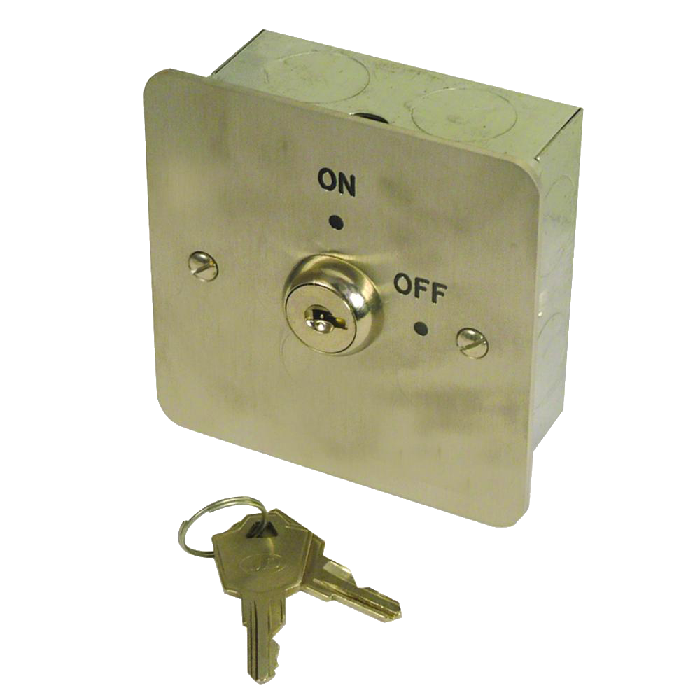 ASEC On Off Key Switch 1 Gang - Stainless Steel
