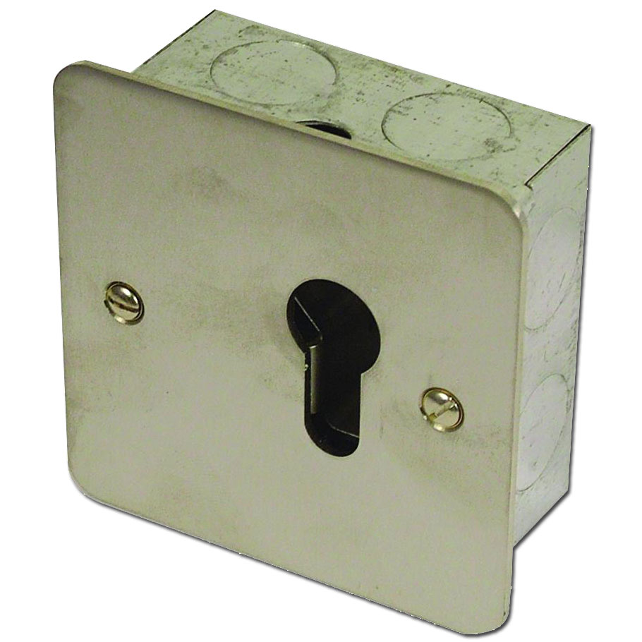 ASEC 1 Gang On Off Euro Key Switch Momentary - Stainless Steel