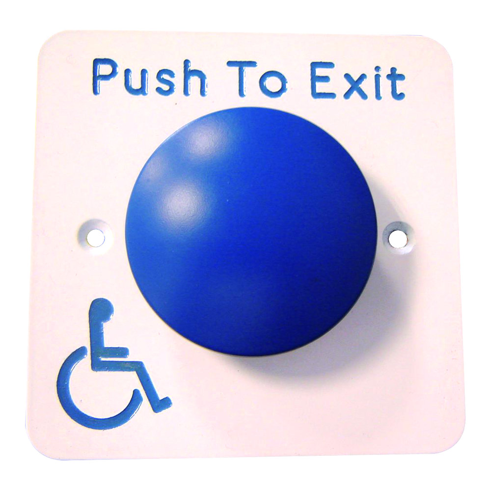 ASEC Push To Exit Blue Dome DDA Exit Button `Push To Exit` - Stainless Steel