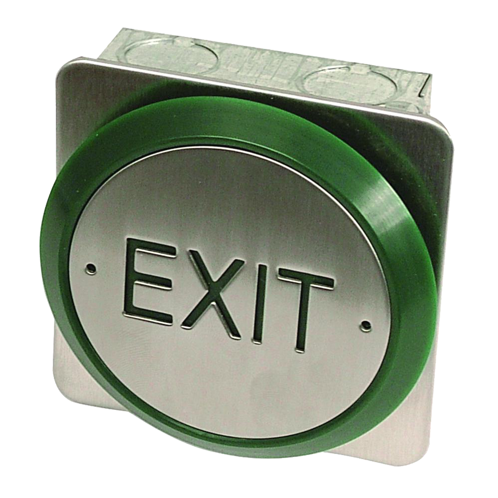 ASEC All Active Small Push Plate Exit Button `Exit` - Stainless Steel