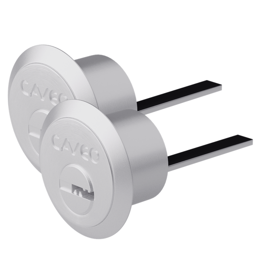 CAVEO Dimple Rim Cylinder Keyed Alike Pair 3 Keys - Nickel Plated