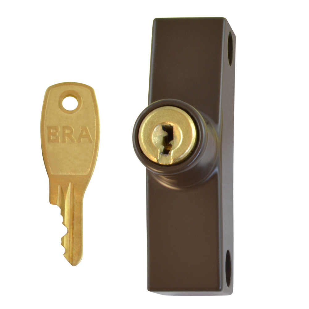 ERA 801 & 802 Automatic Window Snap Lock Cut Key 1 Lock + 1 Key - Brown