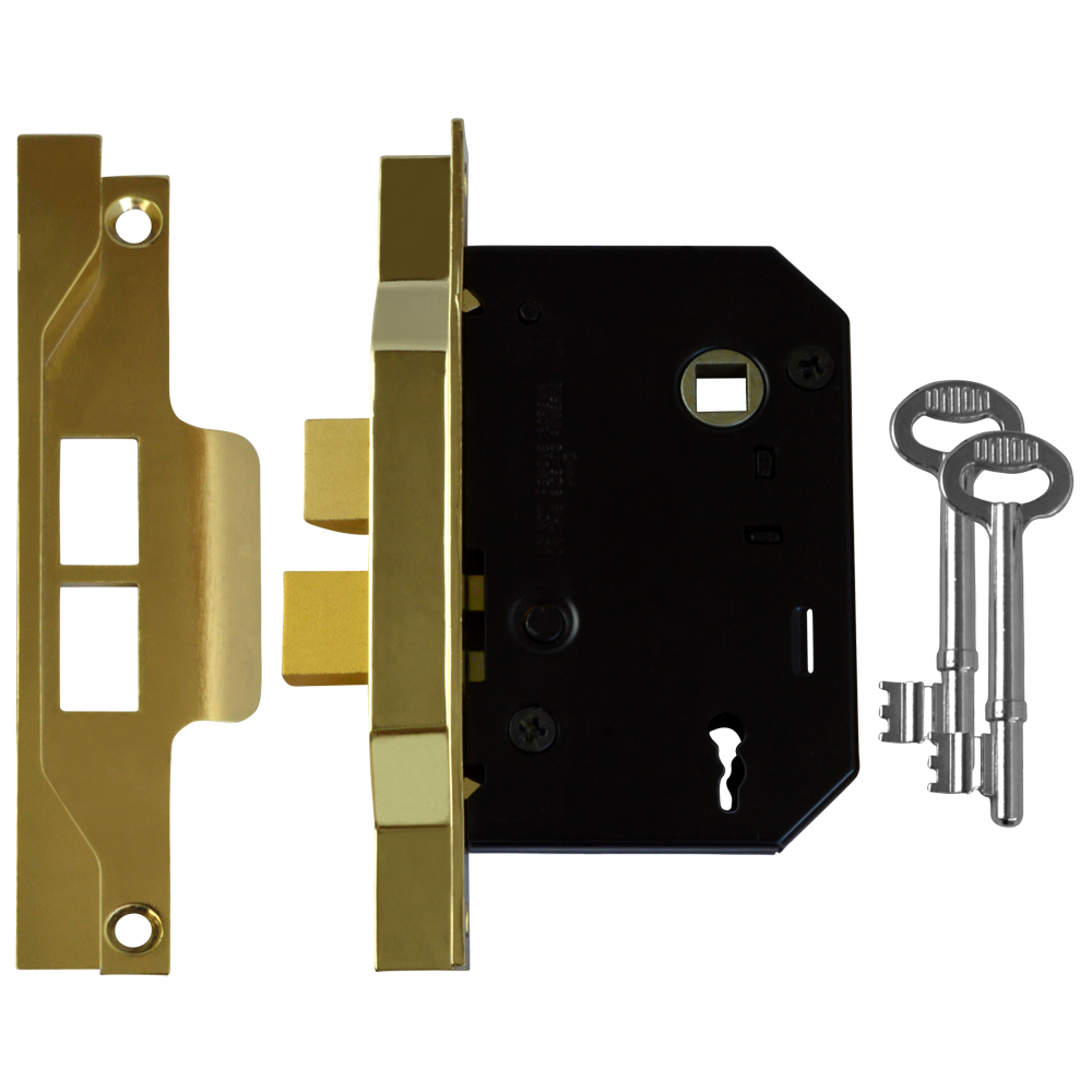 UNION 2242 2 Lever Sashlock 75mm Keyed To Differ Pro - Electro Brass