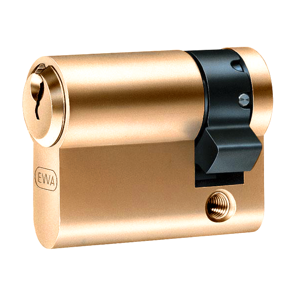 EVVA A5 HZ Euro Half Cylinder KA A67670 41mm 32-9 - Polished Brass