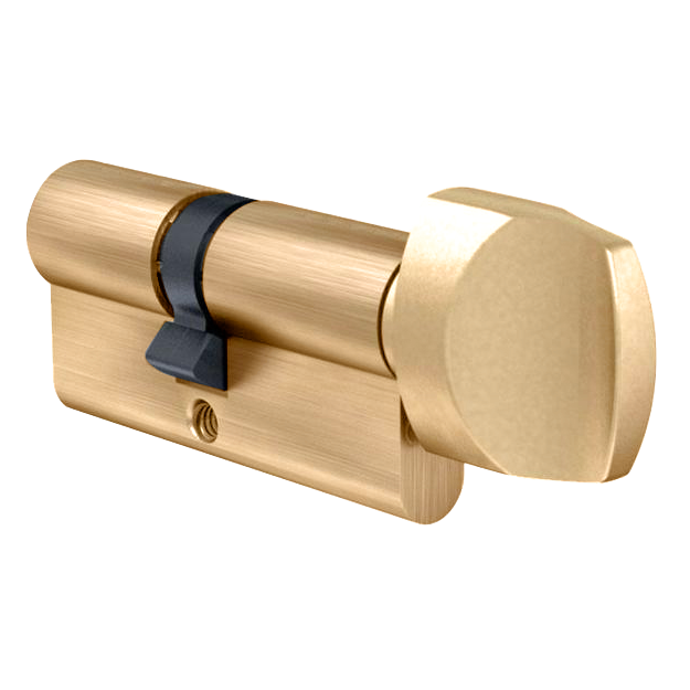 EVVA A5 KDZ Euro Key & Turn Cylinder KA A67670 72mm 36-T36 31-10-T31 - Polished Brass