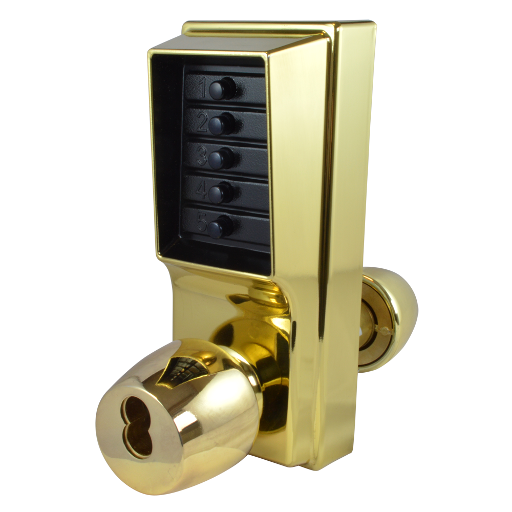 DORMAKABA Simplex 1000 Series 1021B Knob Operated Digital Lock With Key Override No Cylinder 1021B-03 - Polished Brass