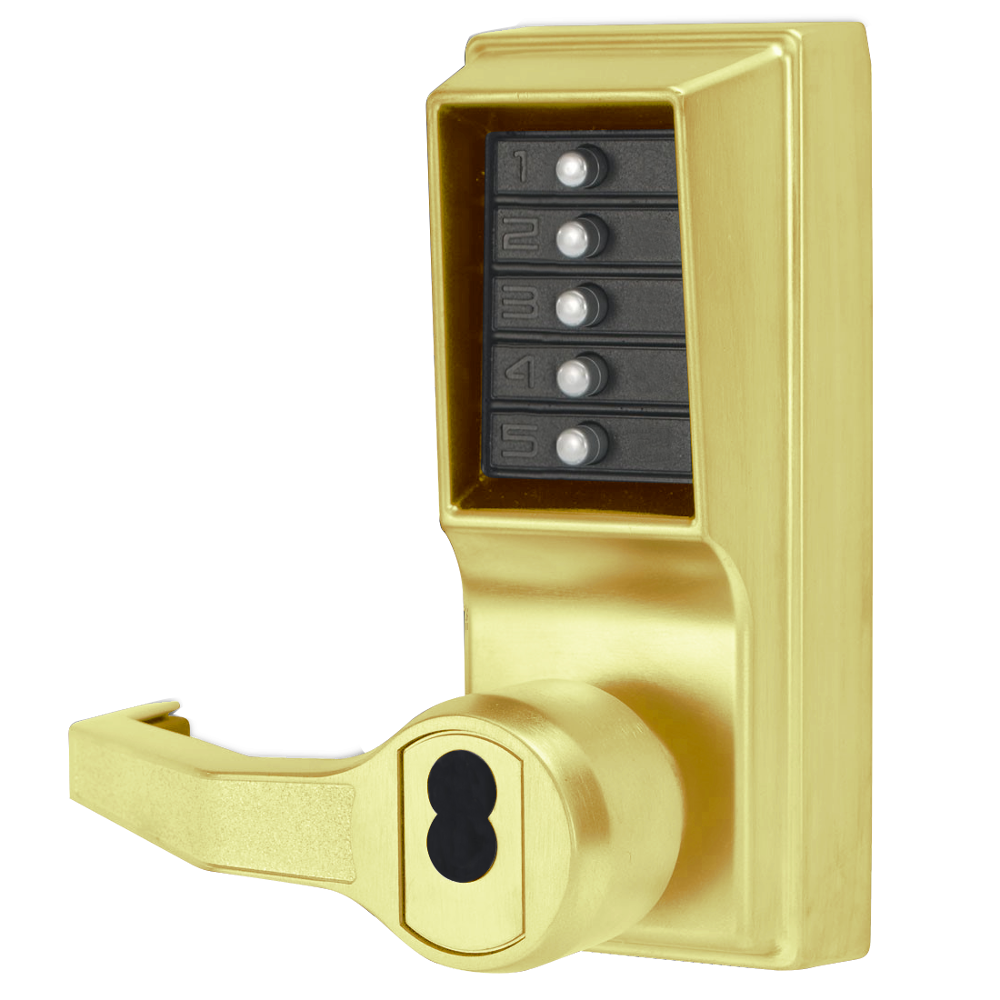 DORMAKABA Simplex L1000 Series L1021B Digital Lock Lever Operated Left Handed No Cylinder LR1021B-03 - Polished Brass