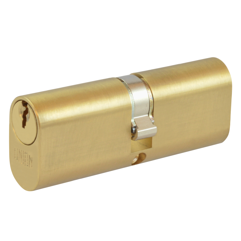 UNION 2X6 Oval Double Cylinder 83mm 41.5/41.5 36.5/10/36.5 Keyed To Differ PL - Polished Lacquered Brass