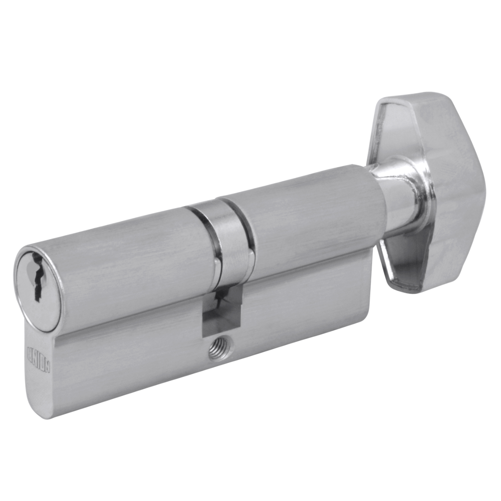 UNION 2X19 Euro Key & Turn Cylinder 74mm 37/T37 32/10/T32 MK `CABD` - Satin Chrome
