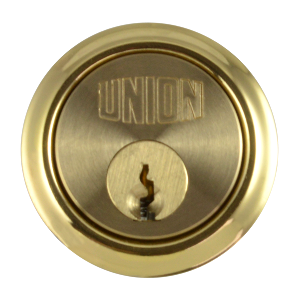 UNION 1X1 Rim Cylinder PL Keyed To Differ Old Section - Polished Lacquered Brass
