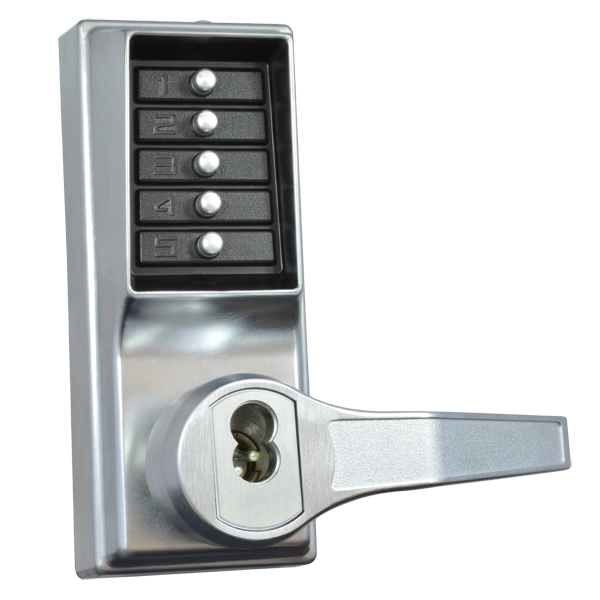 DORMAKABA LP1000 Series Front Only Digital Lock To Suit Panic Latch With Key Override Right Handed No Cylinder - Satin Chrome