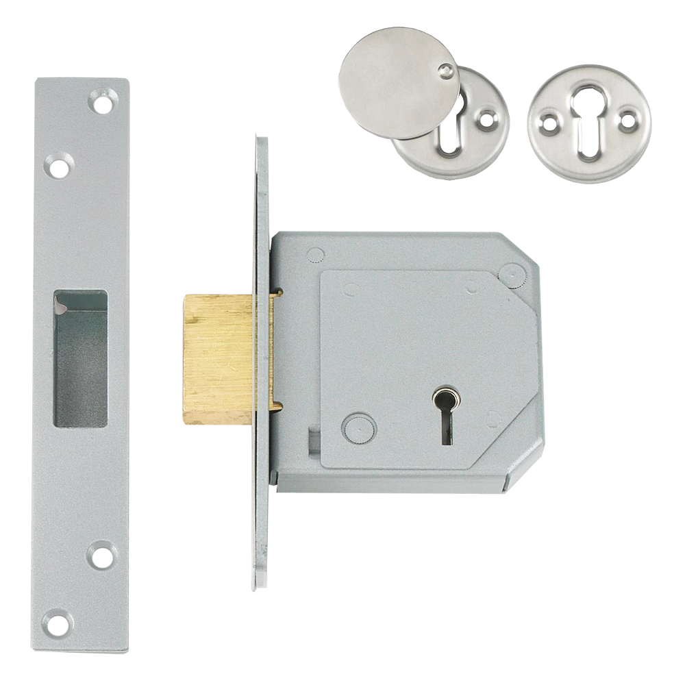 UNION C-Series 3G114E BS 5 Lever Deadlock 67mm Keyed To Differ - Satin Chrome