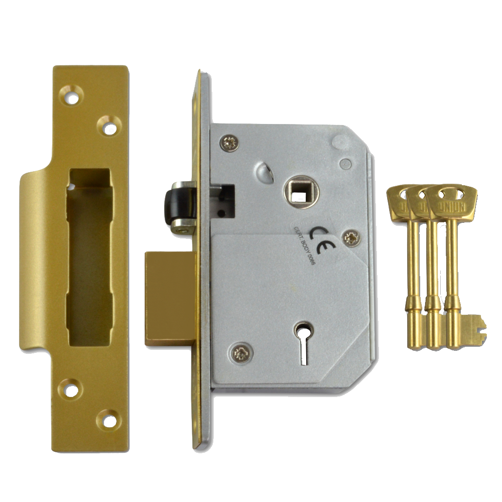 UNION C-Series 3K74E BS 5 Lever Sashlock 67mm Keyed Alike - Polished Brass