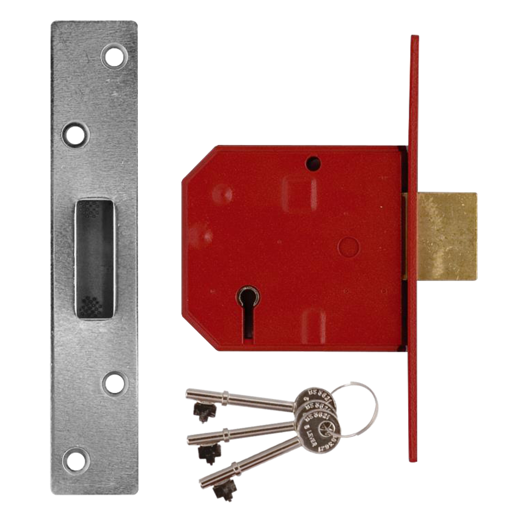 UNION 2134E BS 5 Lever Deadlock 80mm Keyed To Differ Pro - Satin Chrome