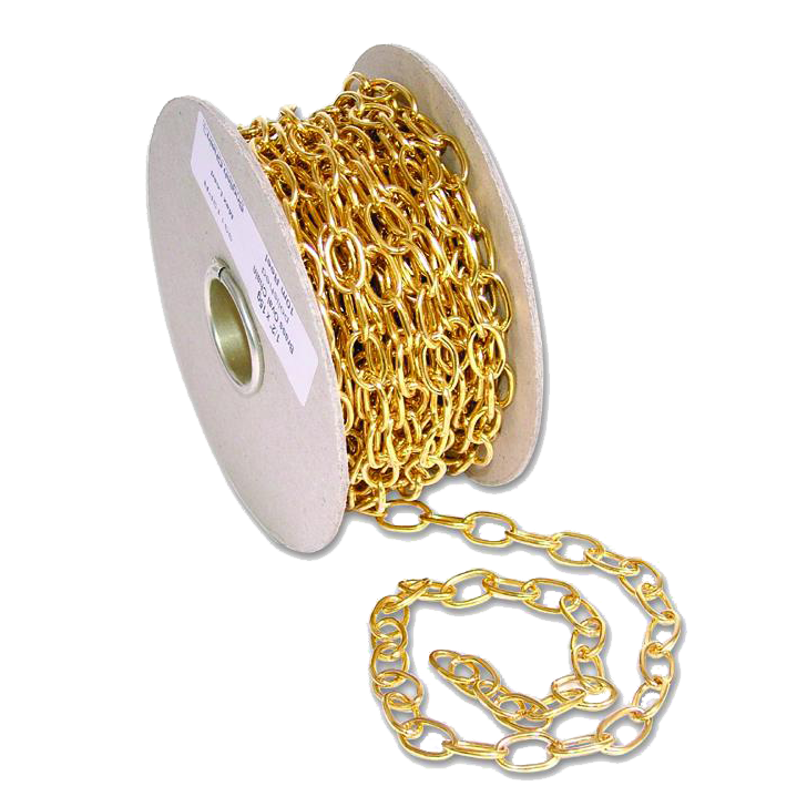 ENGLISH CHAIN 331 Brass Oval Chain 12mm - Polished Brass