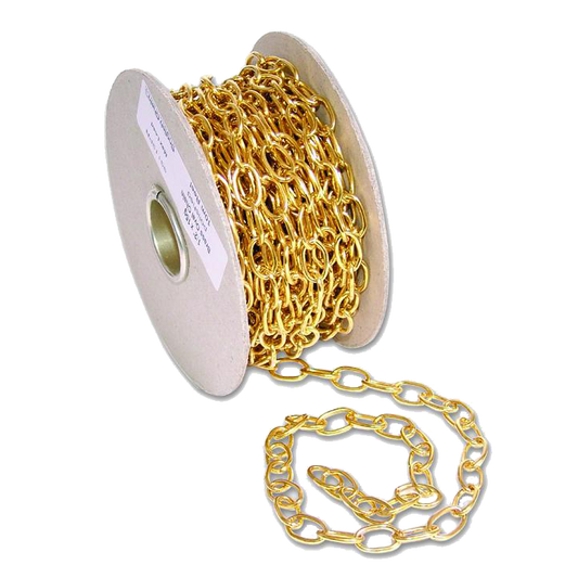 ENGLISH CHAIN 331 Brass Oval Chain 12mm - Polished Brass