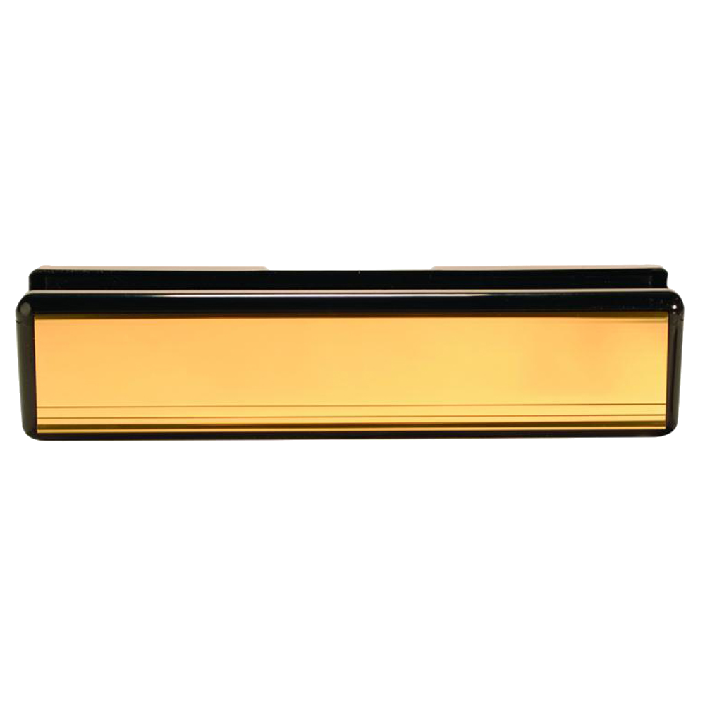 UPVC Letter Box - 305mm Wide 300mm Gold - Polished Gold
