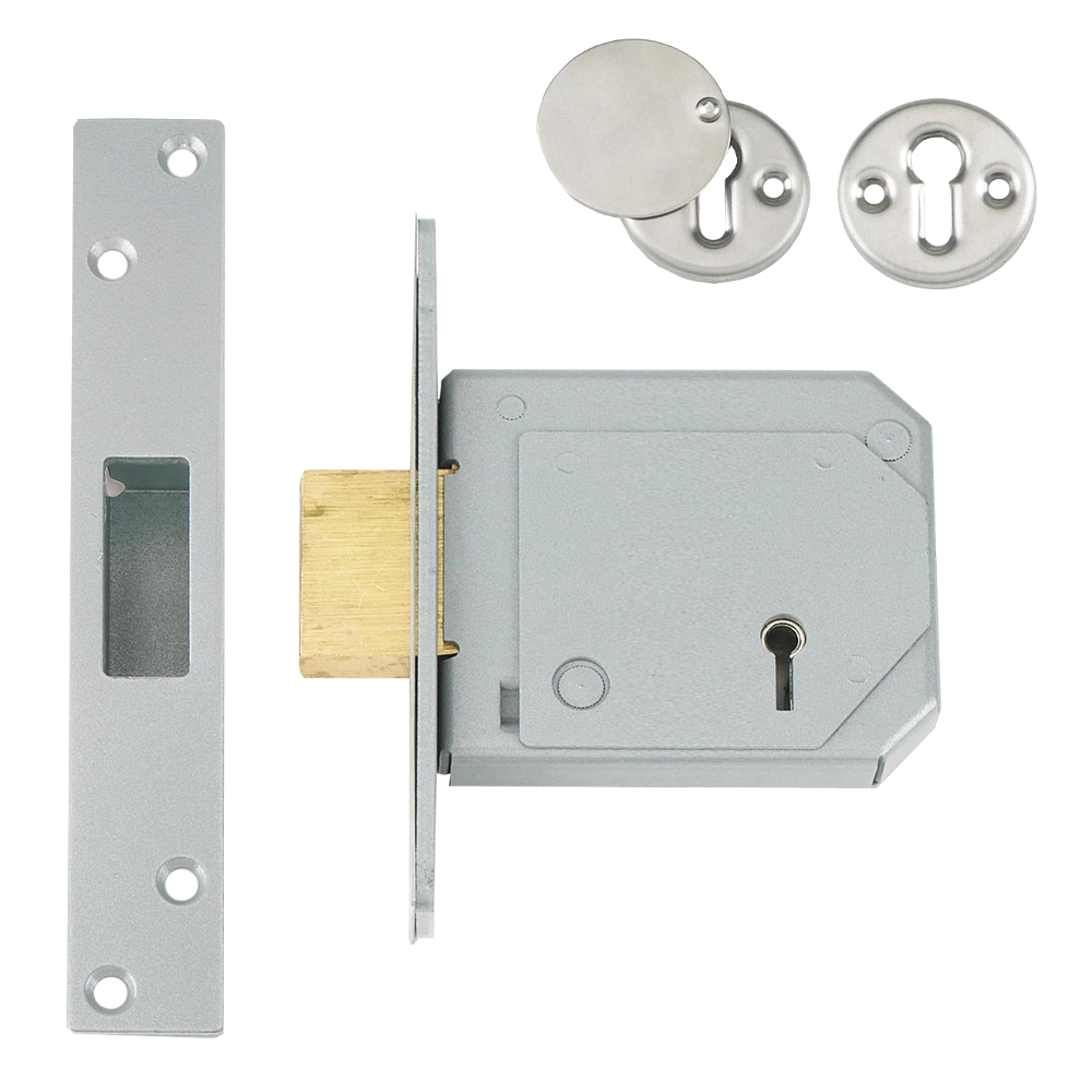 UNION C-Series 3G114E BS 5 Lever Deadlock 80mm Keyed To Differ Pro - Satin Chrome