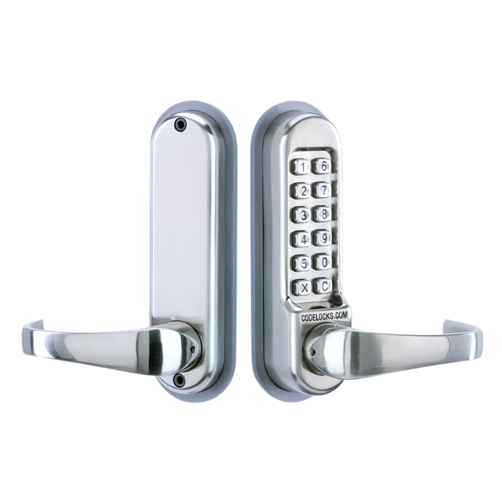 CODELOCKS CL510 Series Digital Lock With Tubular Latch CL510 Without Passage Set - Stainless Steel