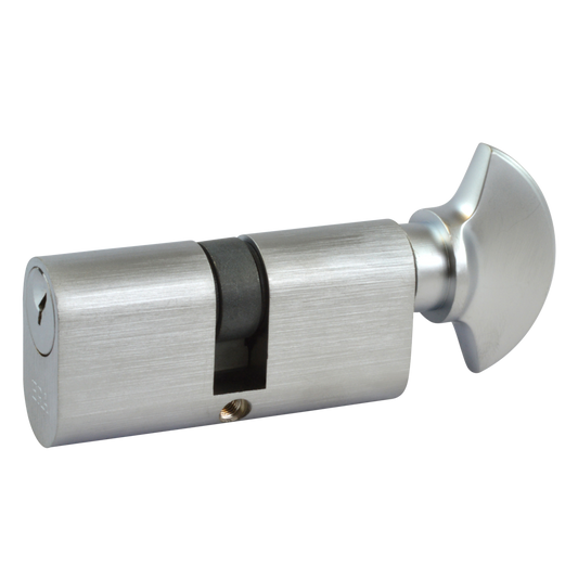ERA 5-Pin Oval Key & Turn Cylinder 60mm 30/T30 25/10/T25 Keyed To Differ - Satin Chrome