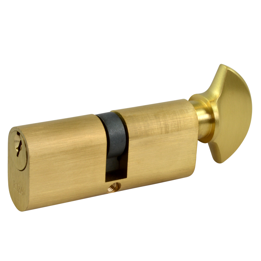 ERA 6-Pin Oval Key & Turn Cylinder 70mm 35/T35 30/10/T30 Keyed To Differ - Polished Brass