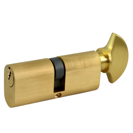 ERA 6-Pin Oval Key & Turn Cylinder 70mm 35/T35 30/10/T30 Keyed To Differ - Polished Brass
