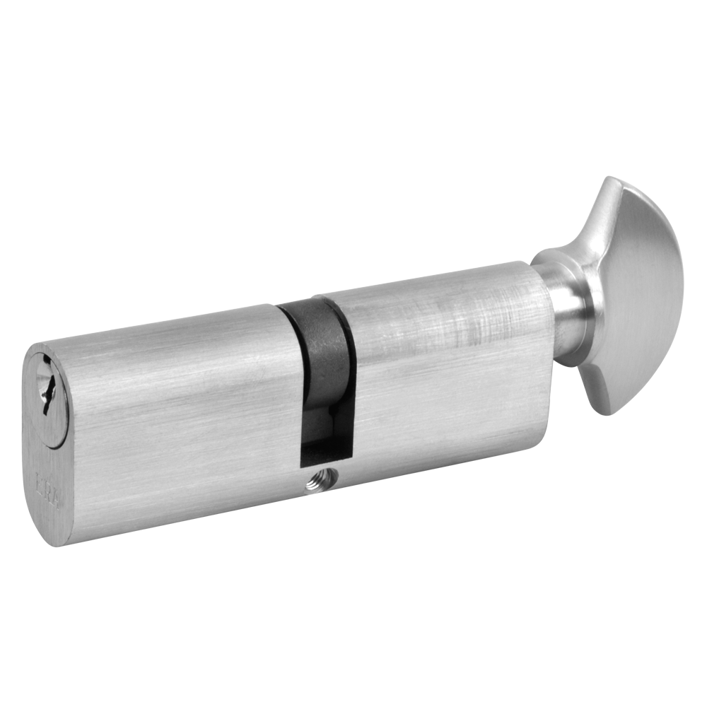 ERA 6-Pin Oval Key & Turn Cylinder 80mm 40/T40 35/10/T35 Keyed To Differ - Satin Chrome