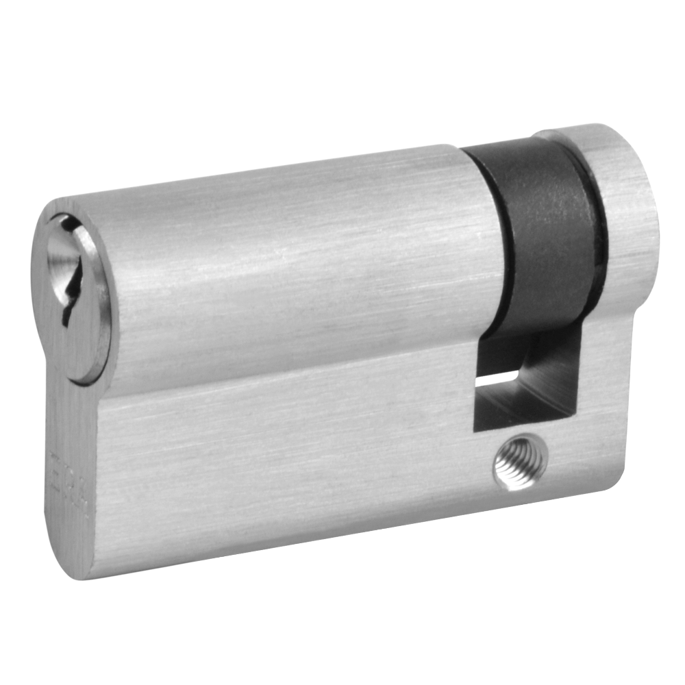 ERA 6-Pin Euro Half Cylinder 50mm 40/10 Keyed To Differ - Satin Chrome