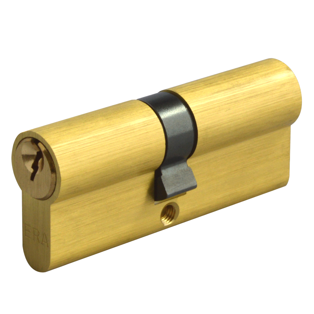 ERA 6-Pin Euro Double Cylinder 80mm 35/45 30/10/40 Keyed To Differ - Polished Brass