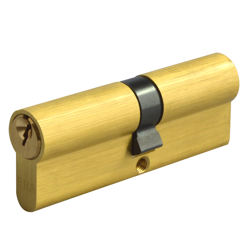 ERA 6-Pin Euro Double Cylinder 90mm 45/45 40/10/40 Keyed To Differ - Polished Brass
