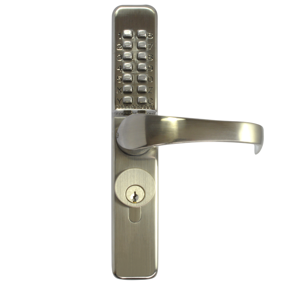 CODELOCKS Narrow Stile Digital Lock CL460 With Screw In Cylinder - Satin Chrome