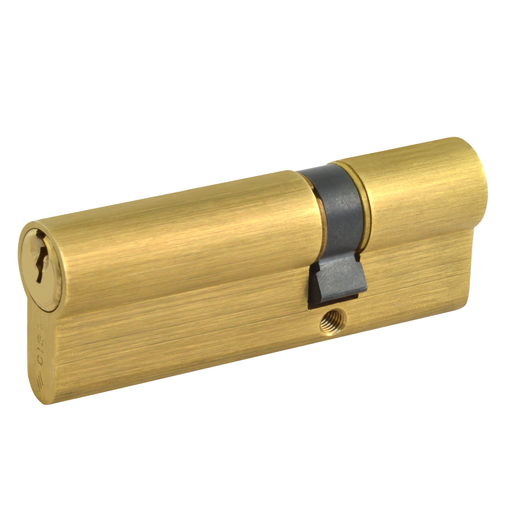 CISA C2000 Euro Double Cylinder 80mm 30/50 25/10/45 Keyed To Differ - Polished Brass