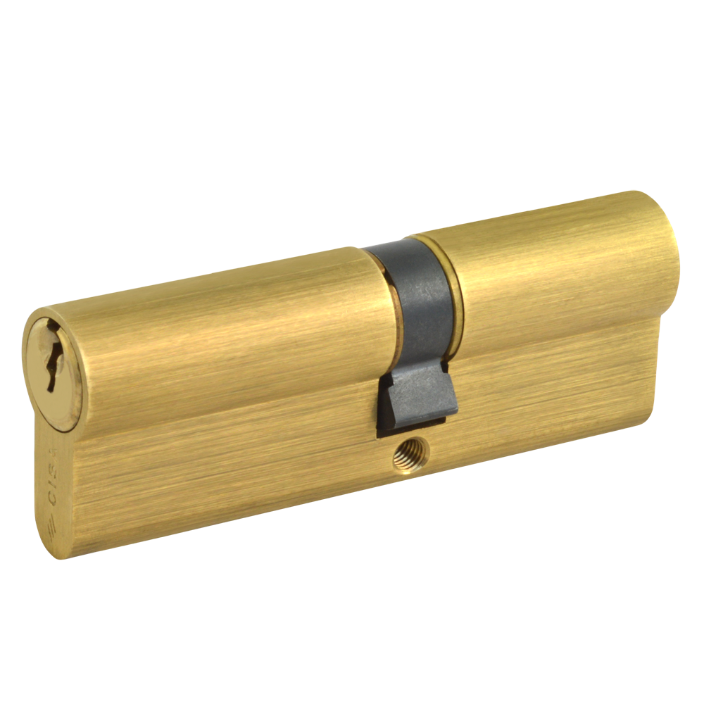 CISA C2000 Euro Double Cylinder 80mm 35/45 30/10/40 Keyed To Differ - Polished Brass