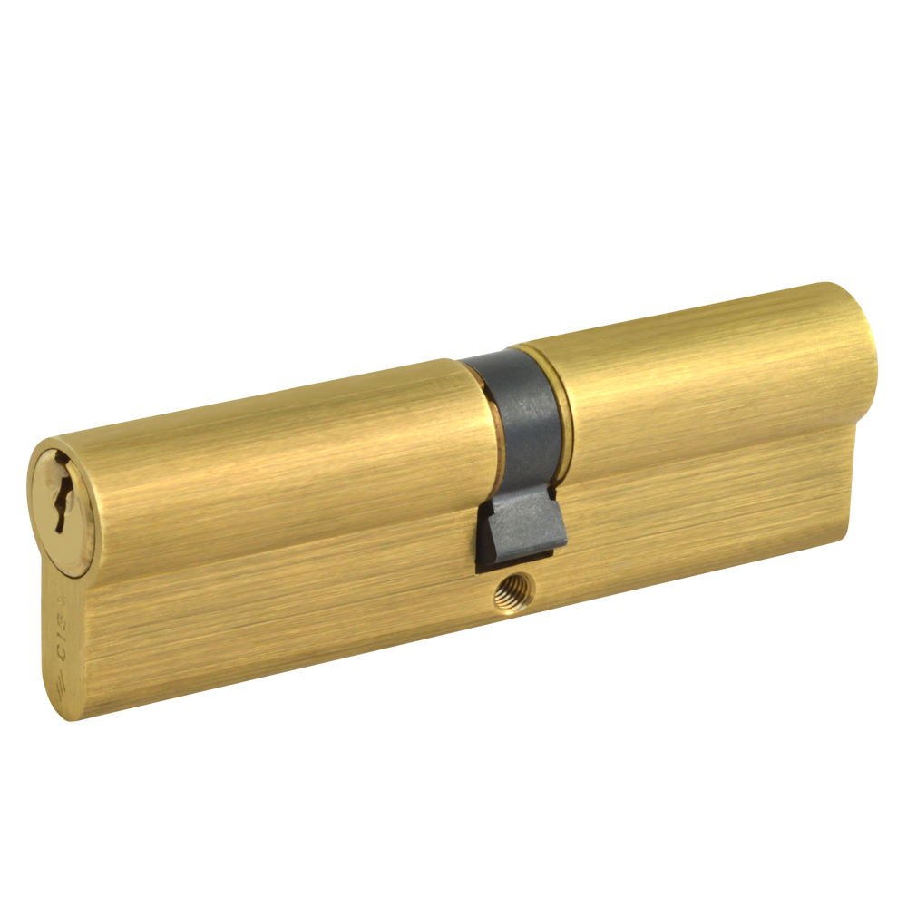 CISA C2000 Euro Double Cylinder 90mm 40/50 35/10/45 Keyed To Differ - Polished Brass