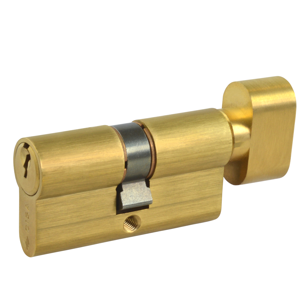 CISA C2000 Euro Key & Turn Cylinder 60mm 30/T30 25/10/T25 Keyed To Differ - Polished Brass