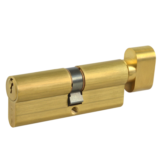 CISA C2000 Euro Key & Turn Cylinder 85mm 45/T40 40/10/T35 Keyed To Differ - Polished Brass