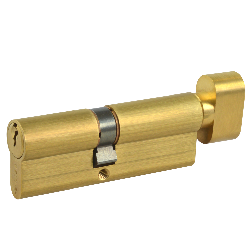 CISA C2000 Euro Key & Turn Cylinder 90mm 40/T50 35/10/T45 Keyed To Differ - Polished Brass