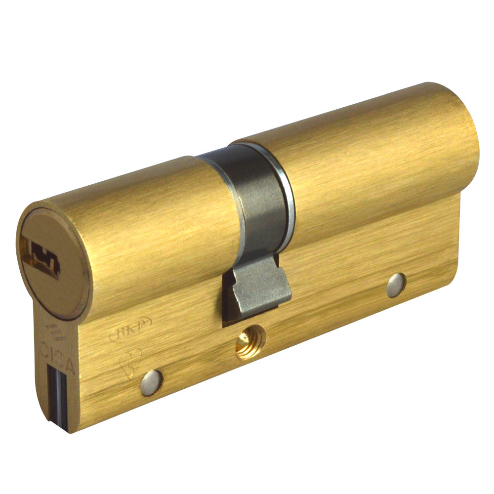 CISA Astral S Euro Double Cylinder 80mm 30/50 25/10/45 Keyed To Differ - Polished Brass