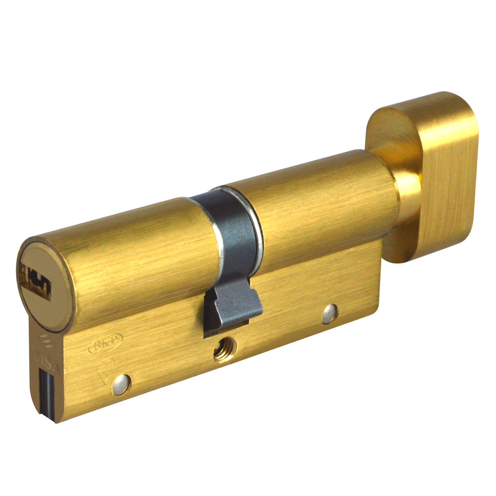 CISA Astral S Euro Key & Turn Cylinder 80mm 40/T40 35/10/T35 Keyed To Differ - Polished Brass