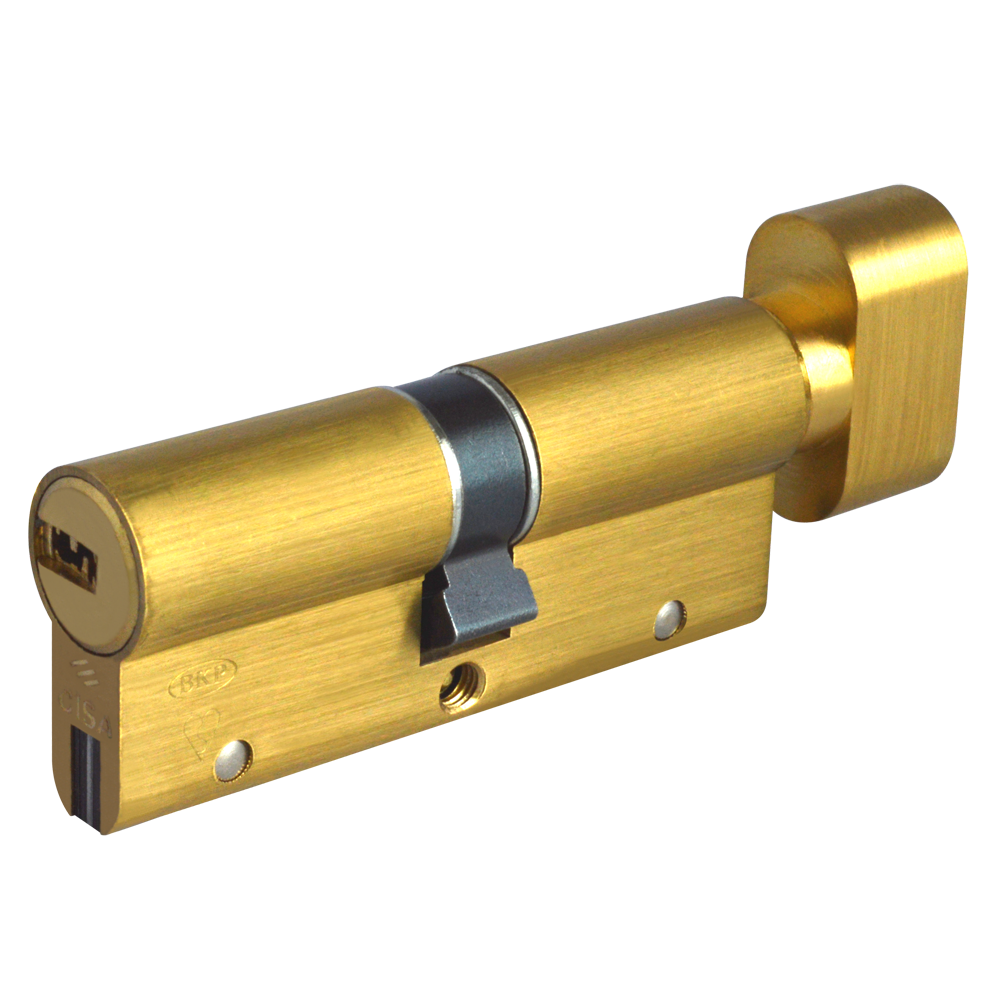 CISA Astral S Euro Key & Turn Cylinder 85mm 45/T40 40/10/T35 Keyed To Differ - Polished Brass
