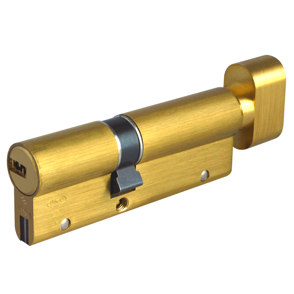 CISA Astral S Euro Key & Turn Cylinder 95mm 40/T55 35/10/T50 Keyed To Differ - Polished Brass