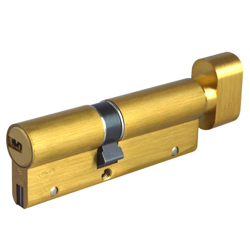 CISA Astral S Euro Key & Turn Cylinder 100mm 45/T55 40/10/T50 Keyed To Differ - Polished Brass