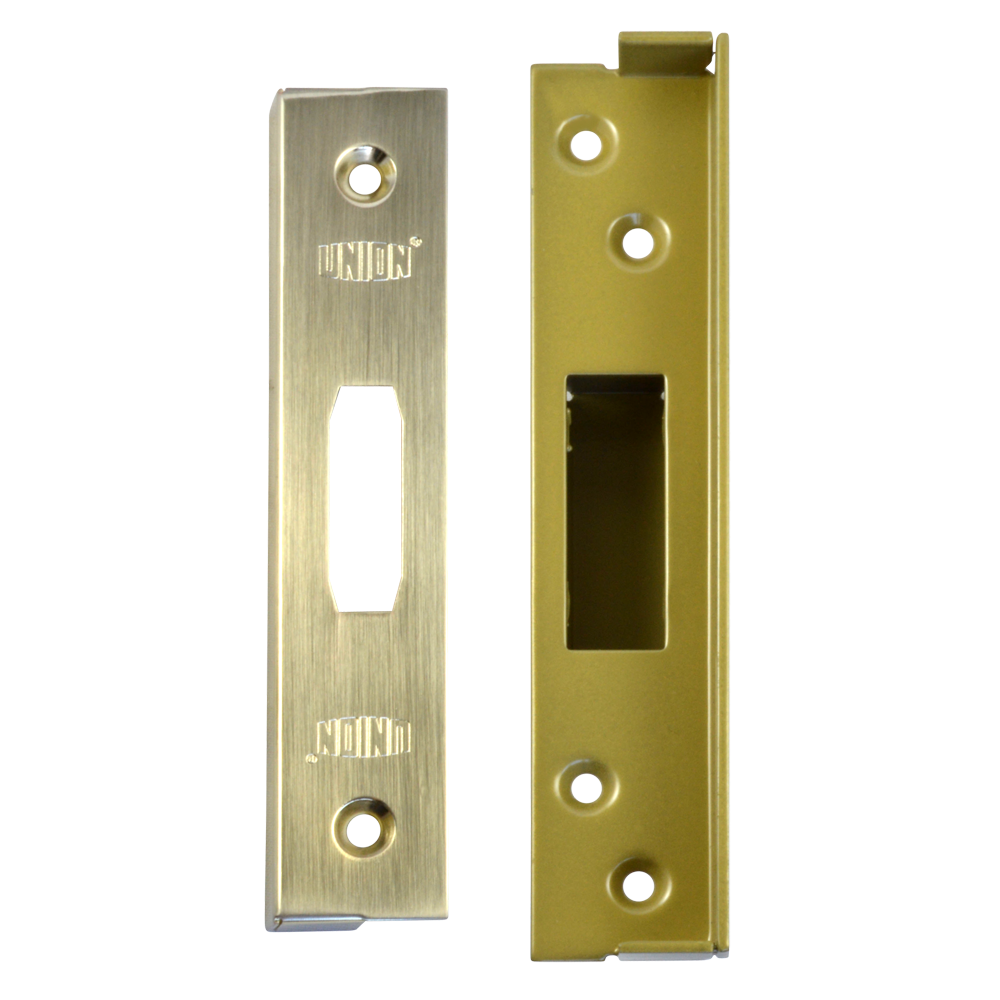 Union J2100REB Rebate To Suit StrongBOLT Deadlocks 13mm PL - Polished Lacquered Brass