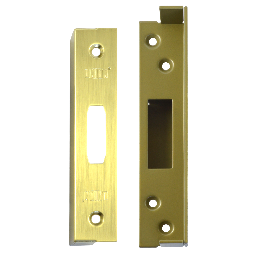 Union J2100REB Rebate To Suit StrongBOLT Deadlocks 25mm PL - Polished Lacquered Brass