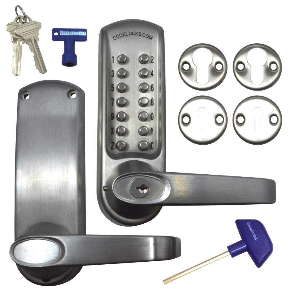 CODELOCKS CL600 Series Digital Lock No Latch CL600 Without Passage Set - Stainless Steel